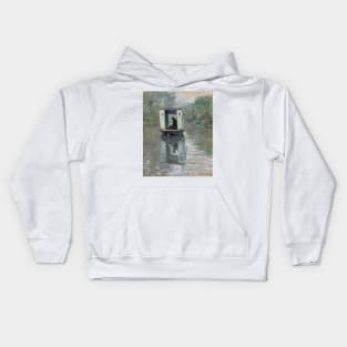 The Studio Boat by Claude Monet Kids Hoodie